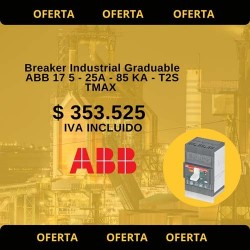 Breaker Industrial Graduable 17.5 - 25A Capacidad de Ruptura 85 KA - T2S TMAX Ref: ABB 1SDA050996R1