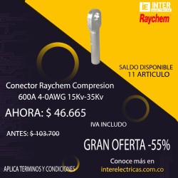 Conector Raychem Compresion 600A 4-0AWG 15Kv-35Kv