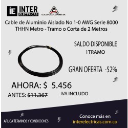 Cable de Aluminio Aislado No 1-0 AWG Serie 8000 THHN Metro