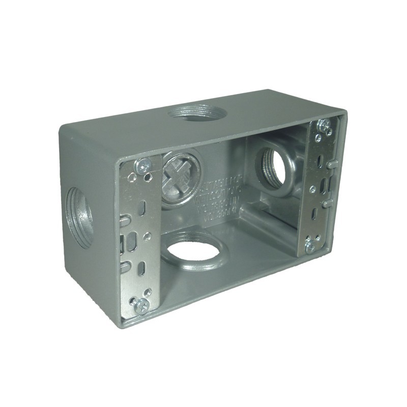 Caja Fundición Aluminio 5800 con salida 3/4 pulgada 4 Huecos